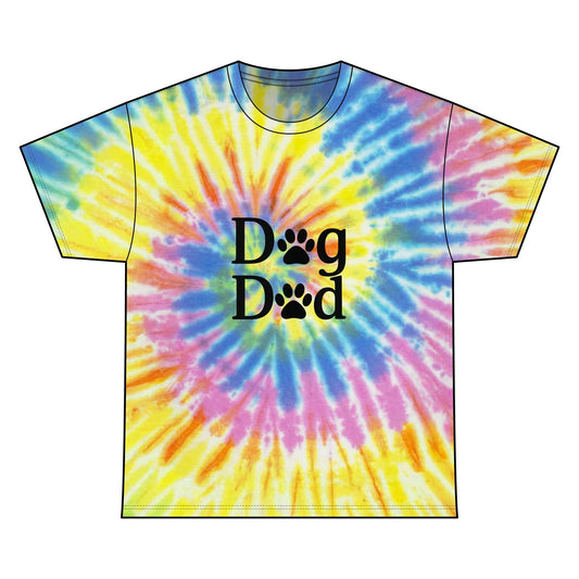 Dog Dad Spiral Tie Dye Tee Unisex Cotton T-Shirt Sizes Small - 2 XL (4 colors)