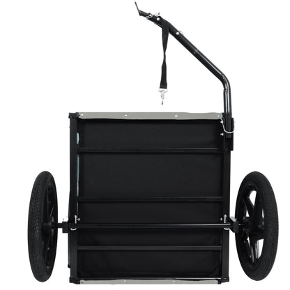 Outdoor Heavy Duty Collapsible Pet Bike Trailer with 16-Inch All-Terrain Wheels