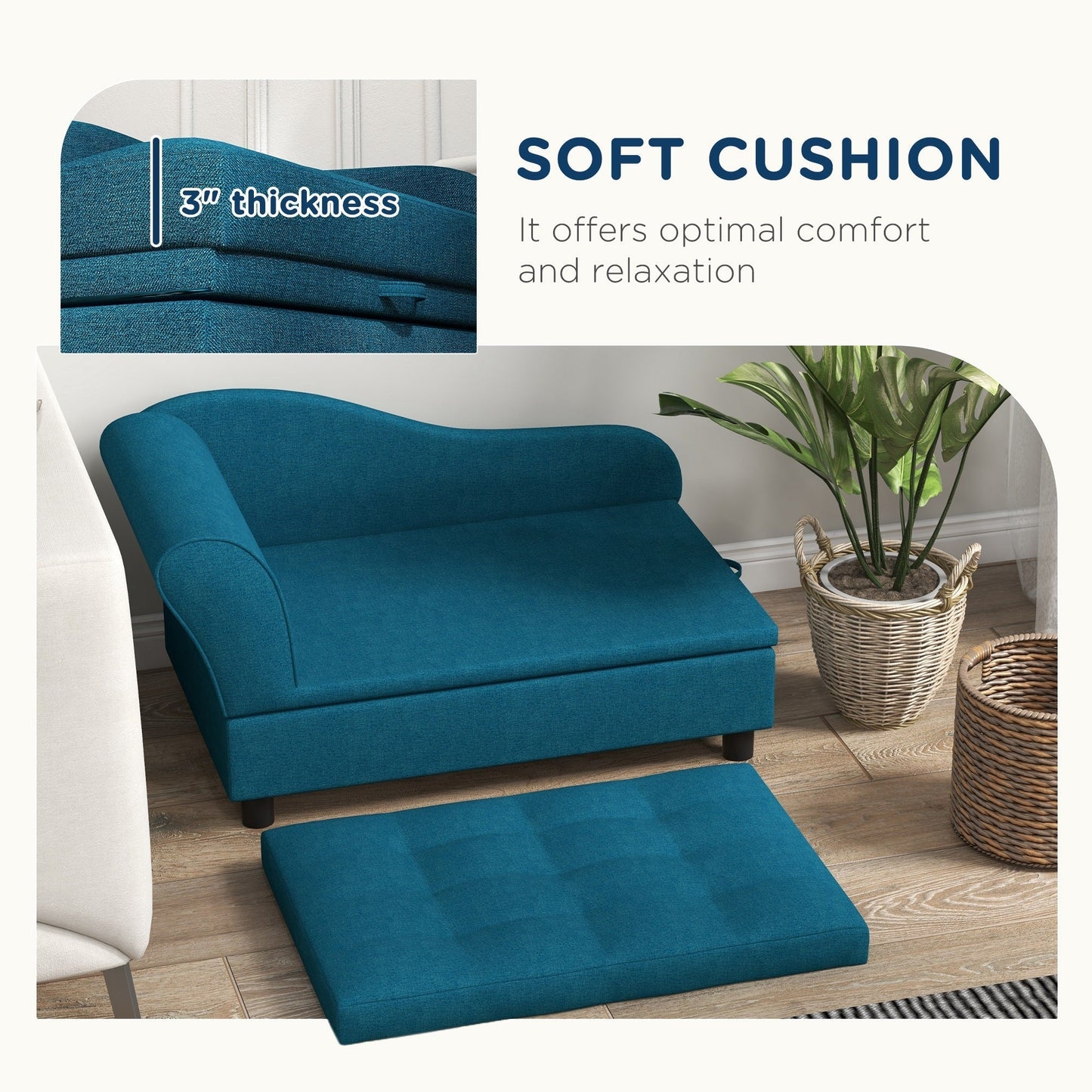 PawHut Elevated Pet Sofa Bed for Small and Medium Dogs