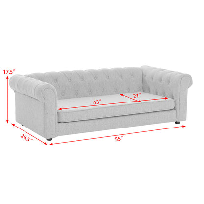 Elegant Rectangular Pet Bed for Big and Oversized Dogs - Dark Blue