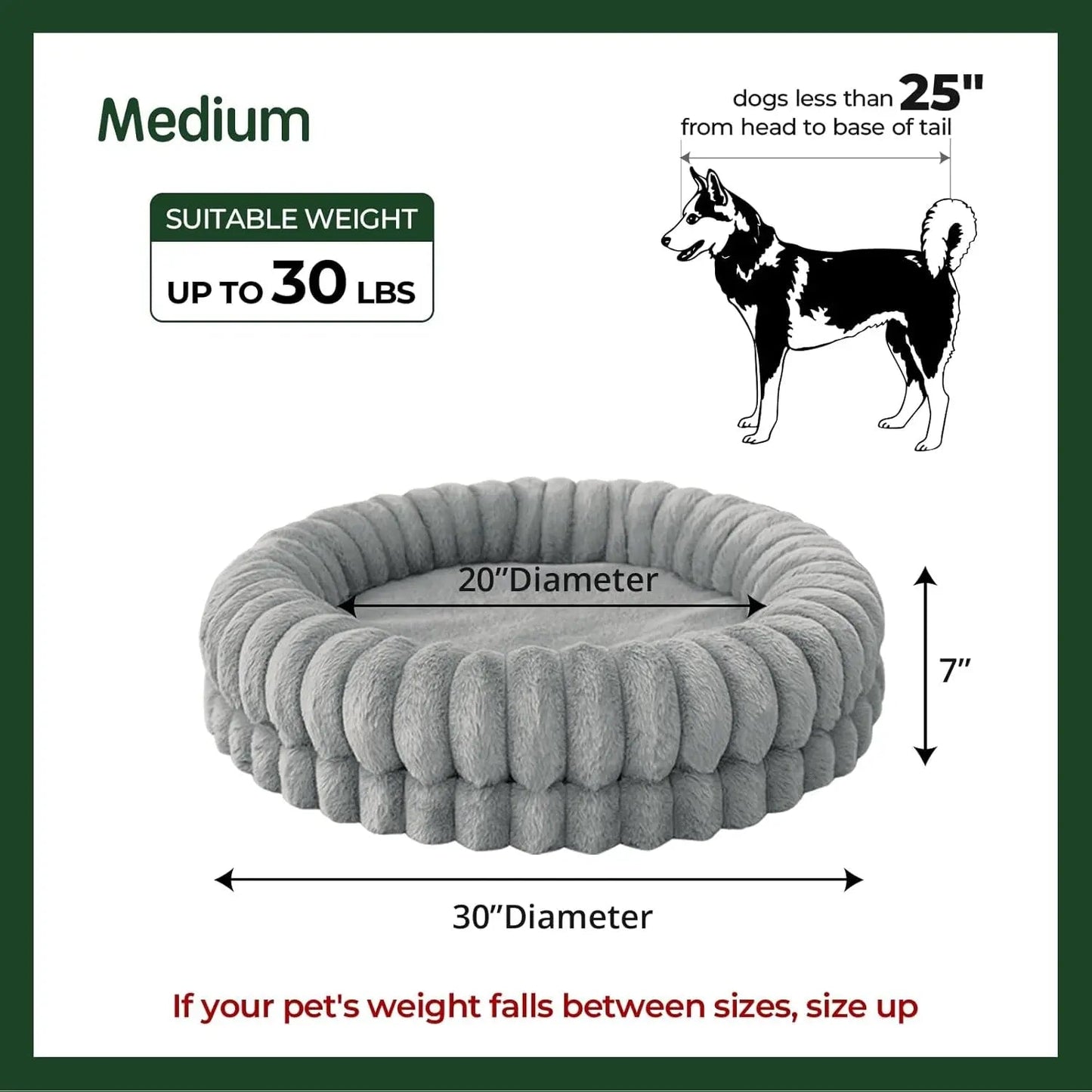 BALANCE Luxury Donut Dog Bed | Orthopedic Calming Round Bed (Washable)