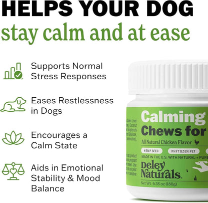 Calming Chews for Dogs, Vet-Reviewed Anxiety Support Treats, Hemp-Free