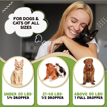 Hemp Oil Calming Drops for Dogs & Cats – Anxiety, Pain & Joint Support