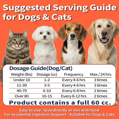 Pet Activated Charcoal Gel Dogs Cats Small Animals Digestive Support 60ml