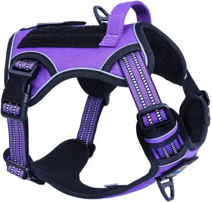 Tactical No-Pull Dog Harness with Handle, Reflective Adjustable Training Vest