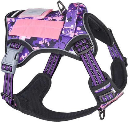 Tactical No-Pull Dog Harness with Handle, Reflective Adjustable Training Vest