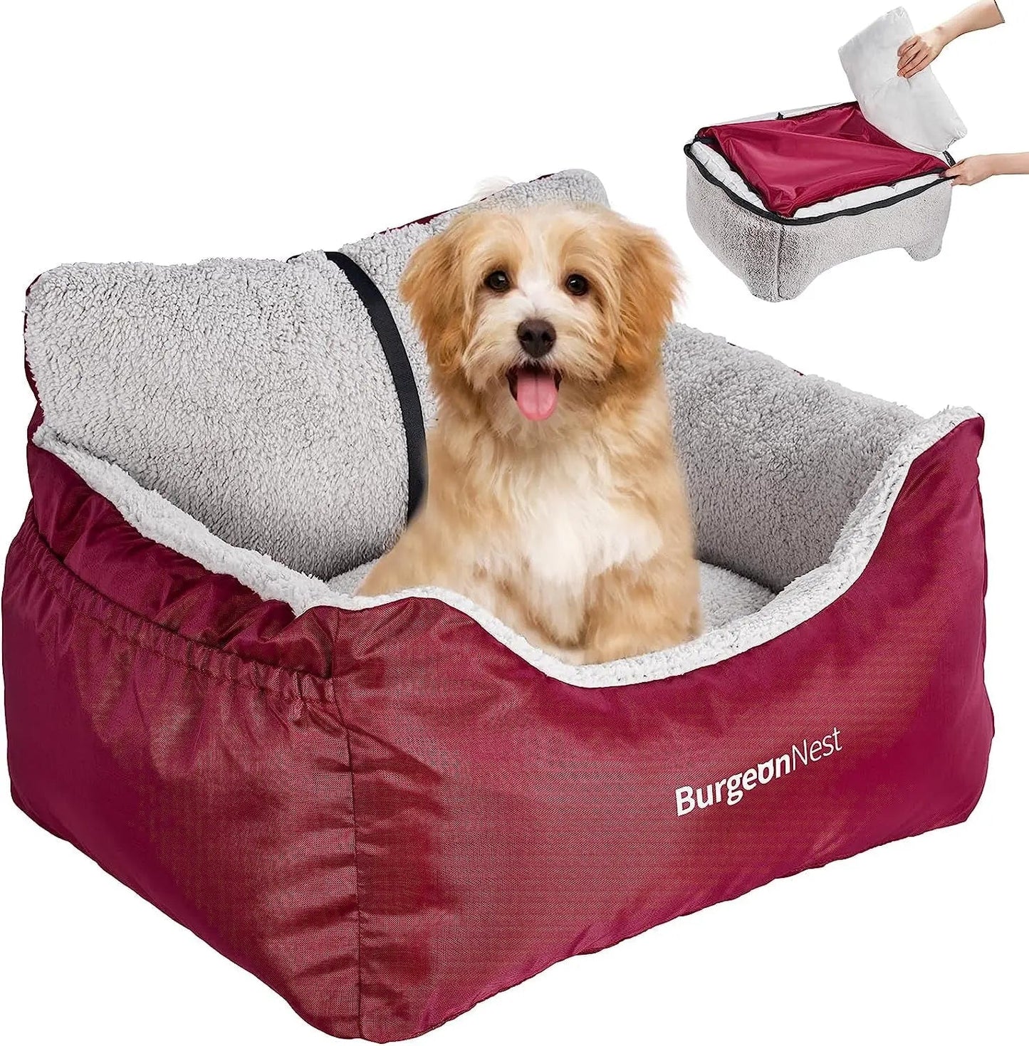 Washable Pet Car Seat Booster for Small Dogs & Cats, Oxford Fabric