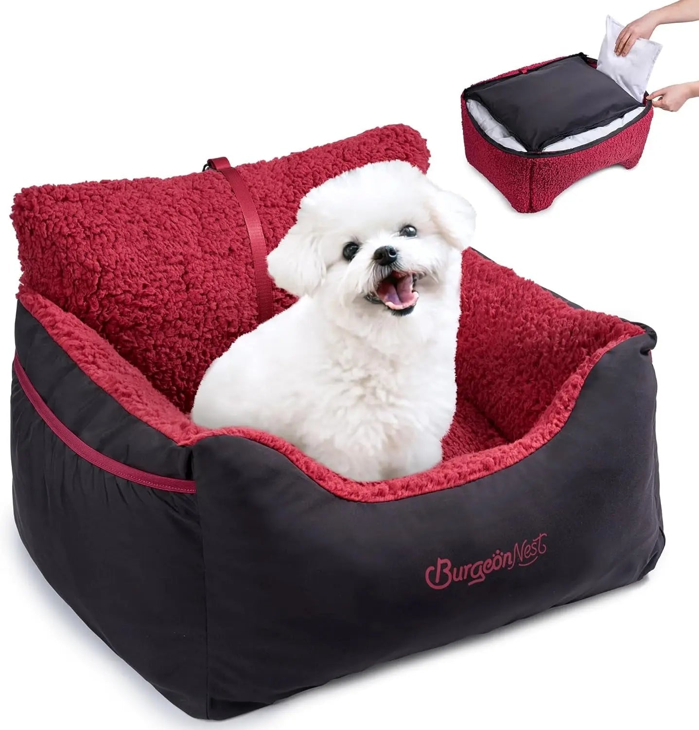 Washable Pet Car Seat Booster for Small Dogs & Cats, Oxford Fabric