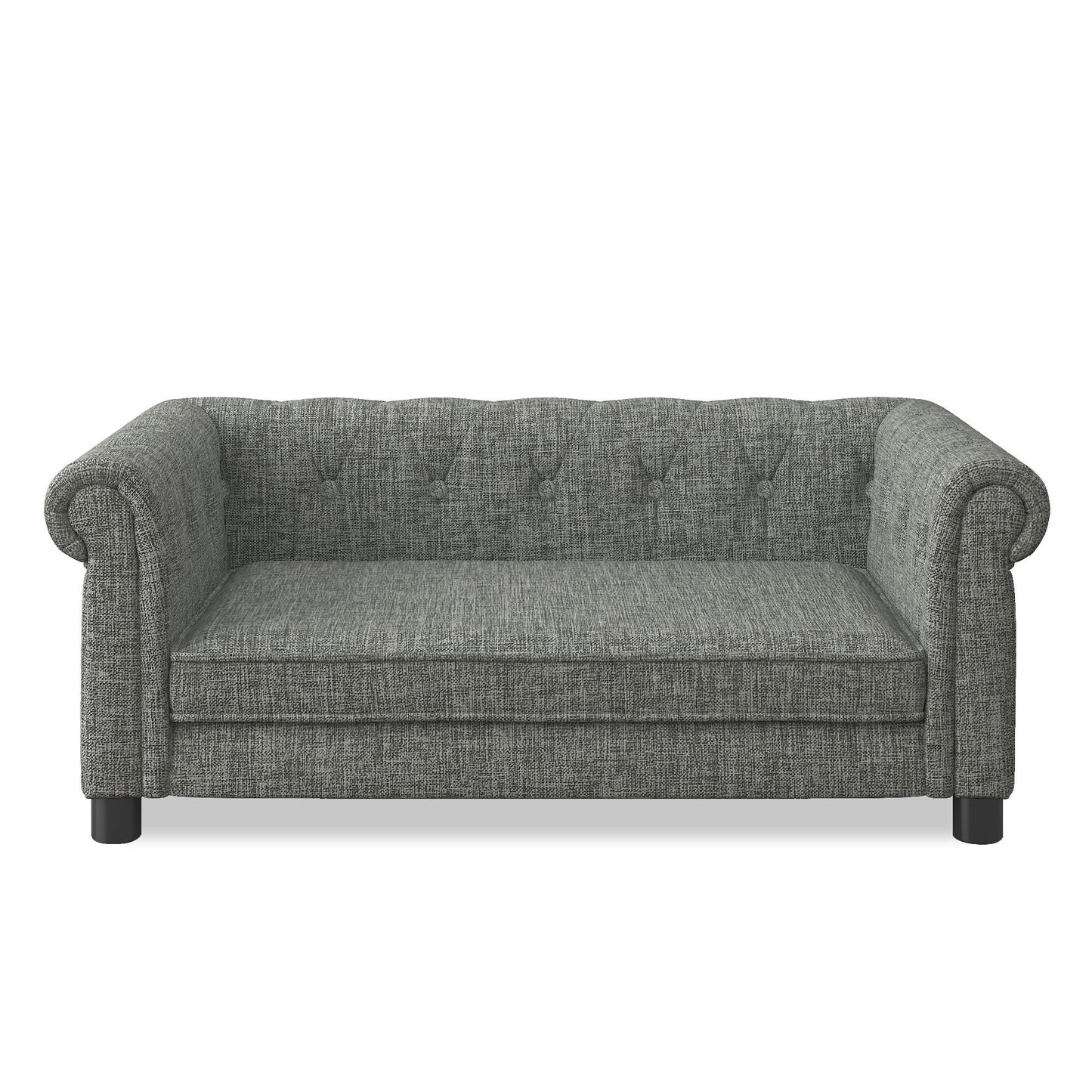 Modern Linen Fabric Light Grey Elevated Pet Bed