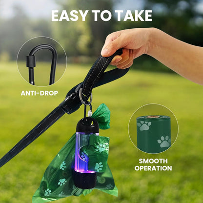Dog Poop Bag Dispenser LED Flashlight USB C Rechargeable 45 Bags