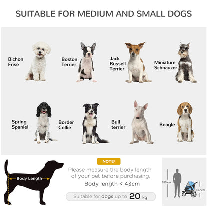 PawHut Pet Stroller for Small and Medium Dogs