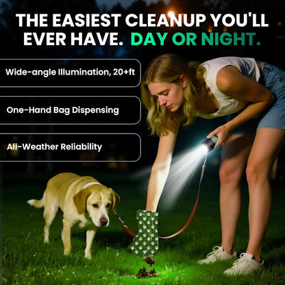 Dog Poop Bag Dispenser LED Flashlight USB C Rechargeable 45 Bags
